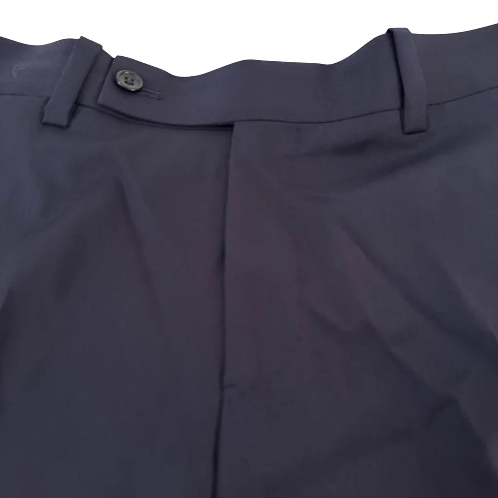 Mark Pomerantz 33x28.5 Navy Blue Wool‎ Flat Front Tailored Men's Dress Pants